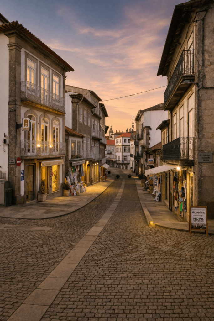 Calle del casco histórico de Valença do Minho, ciudad fortificada en la frontera entre Galicia y Portugal