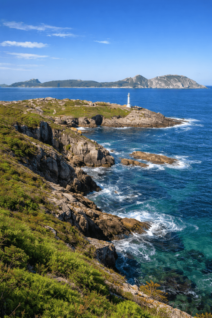 Vistas de las Islas Cies desde Cabo Home.