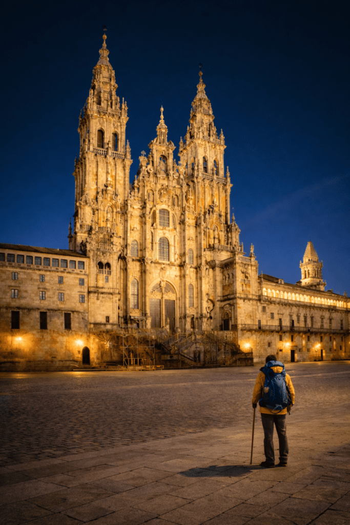 Plaza del obradoiro y Catedral de Santiago de Compostela.