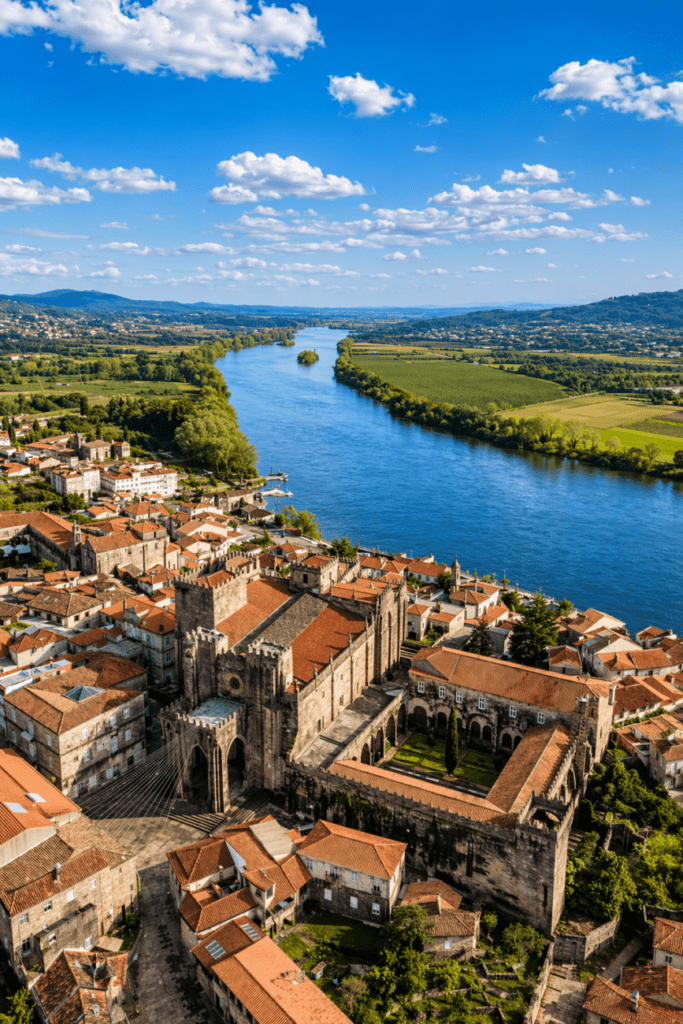  Vista aérea de la Catedral de Tui.

