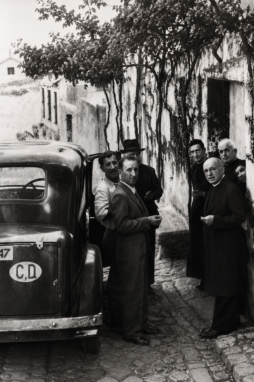 Eduardo Martínez Alonso junto a los sacerdotes Rogelio Camiña Garrido, Álvaro Camiña Garrido y Arturo Camiña.